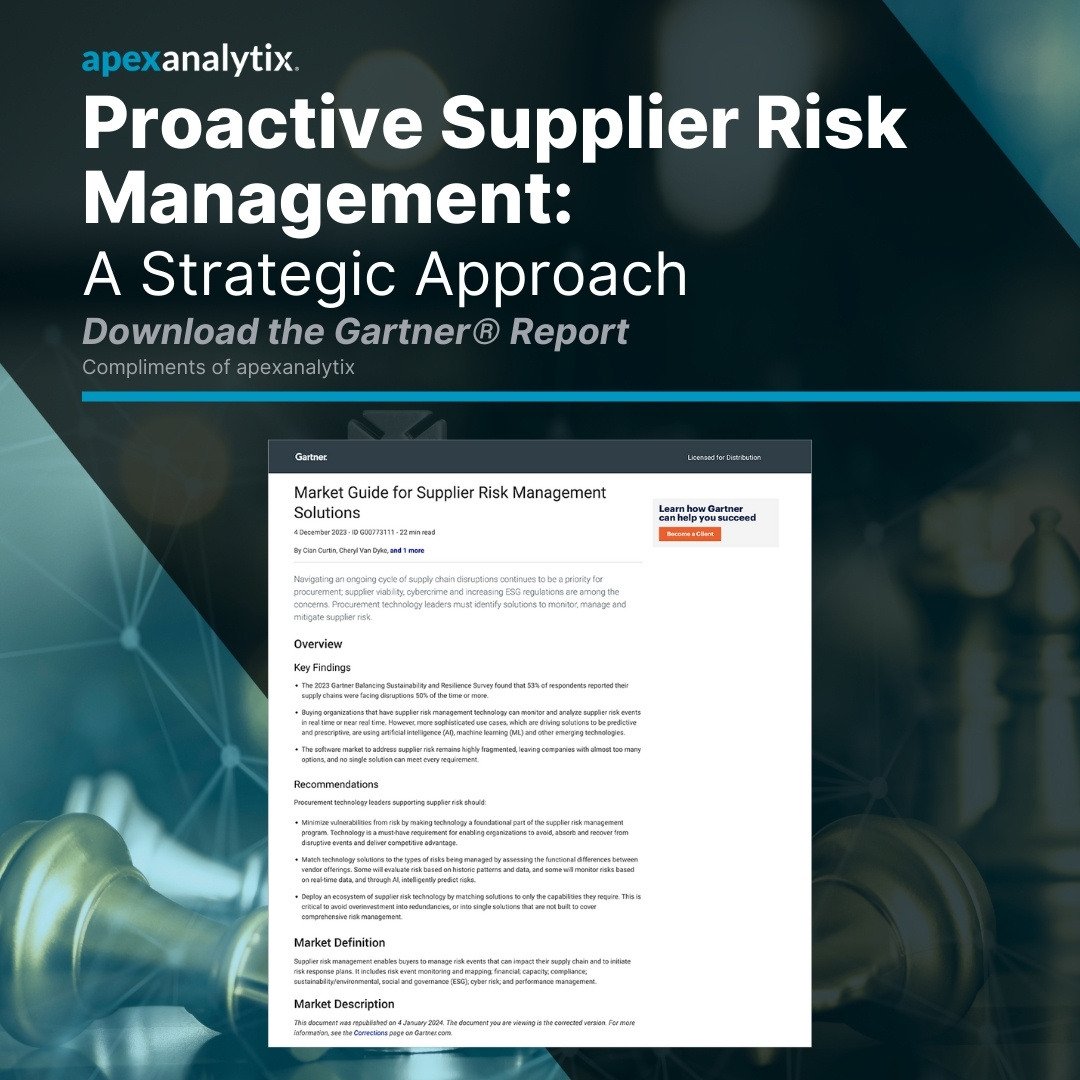 Gartner Proactive Supplier Risk Management Report
